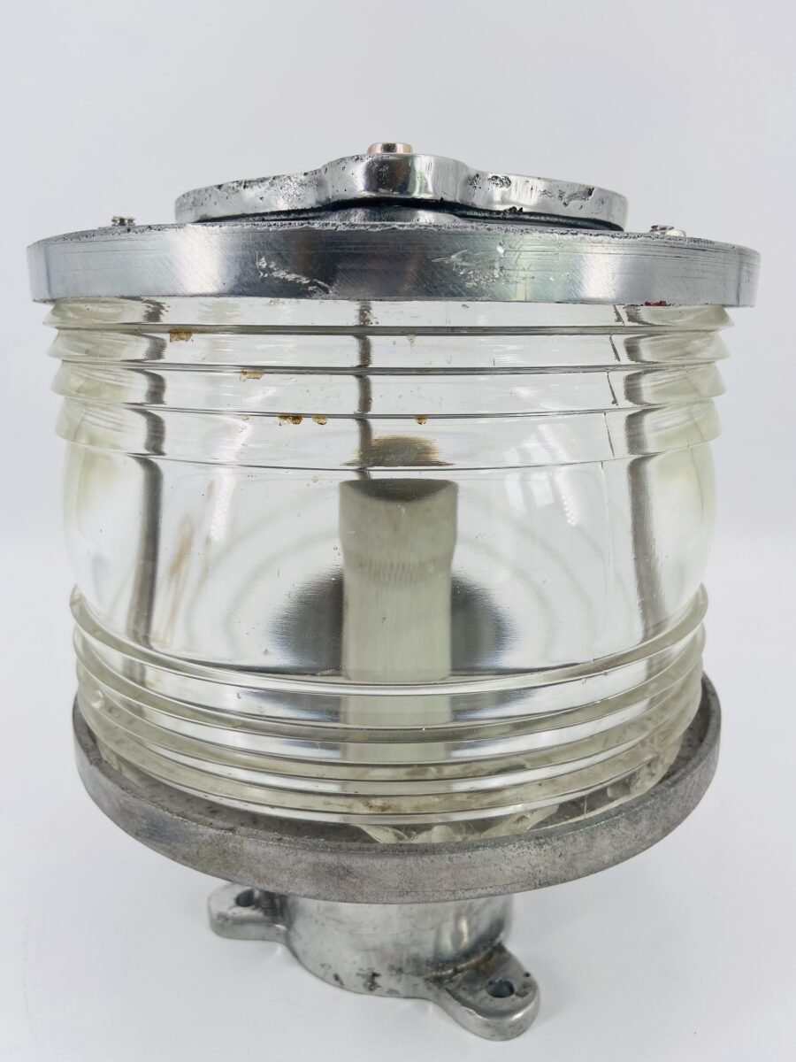 1950 boat lamp aluminium and glass