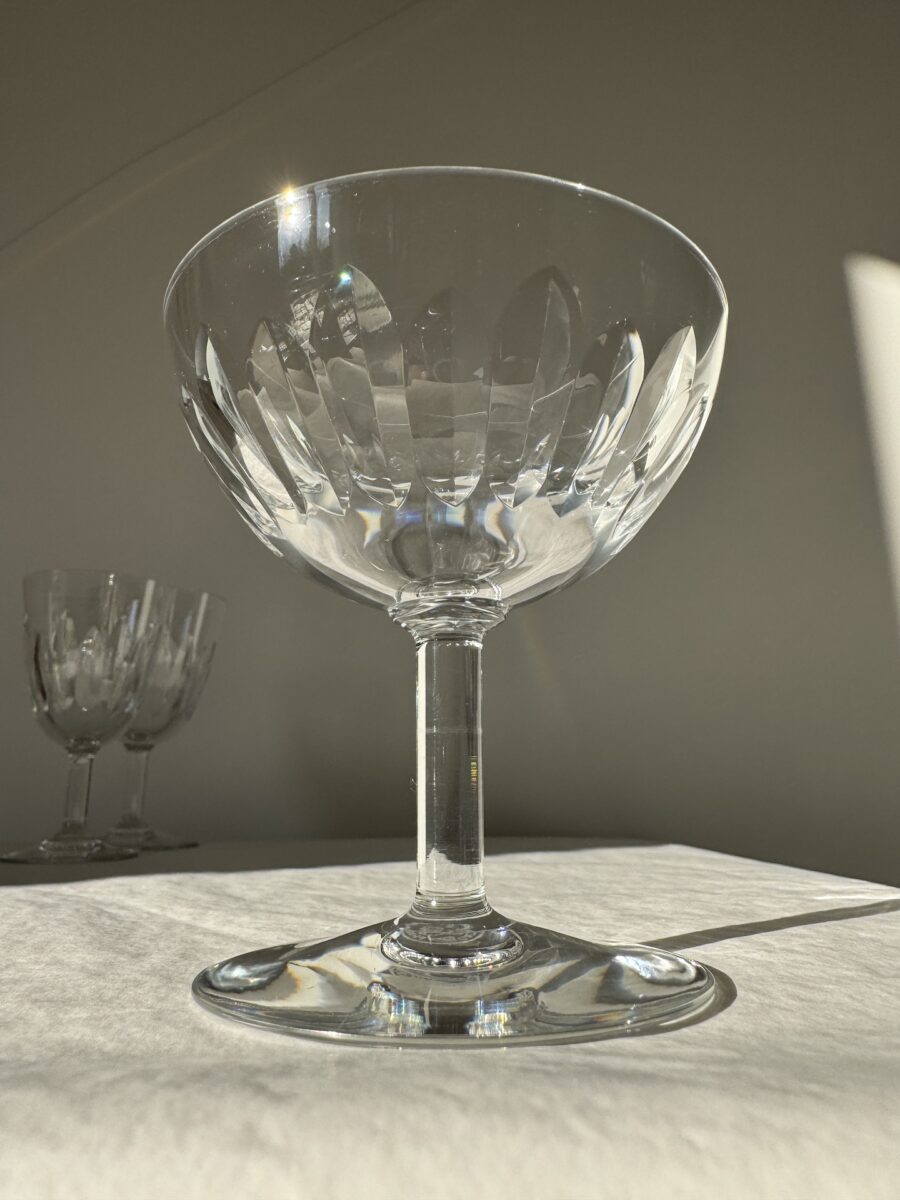 Coupes à Champagne en cristal de Baccarat modèle Cassino 1953