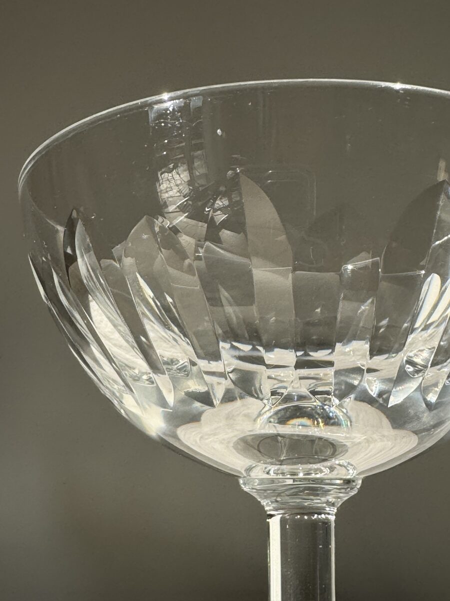 Coupes à Champagne en cristal de Baccarat modèle Cassino 1953