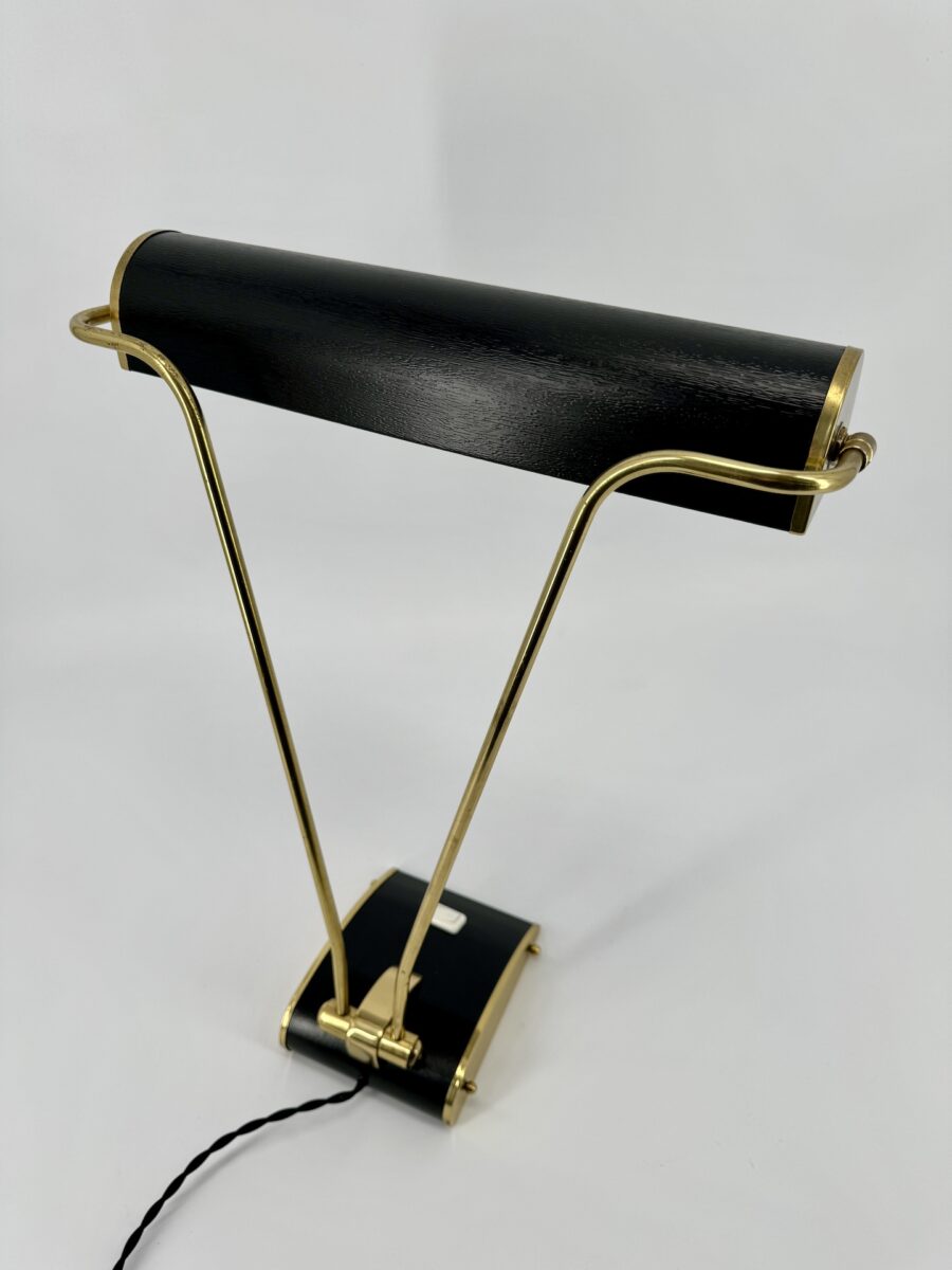 Lampe de table circa 1950 de JUMO Modèle Noir et Laiton