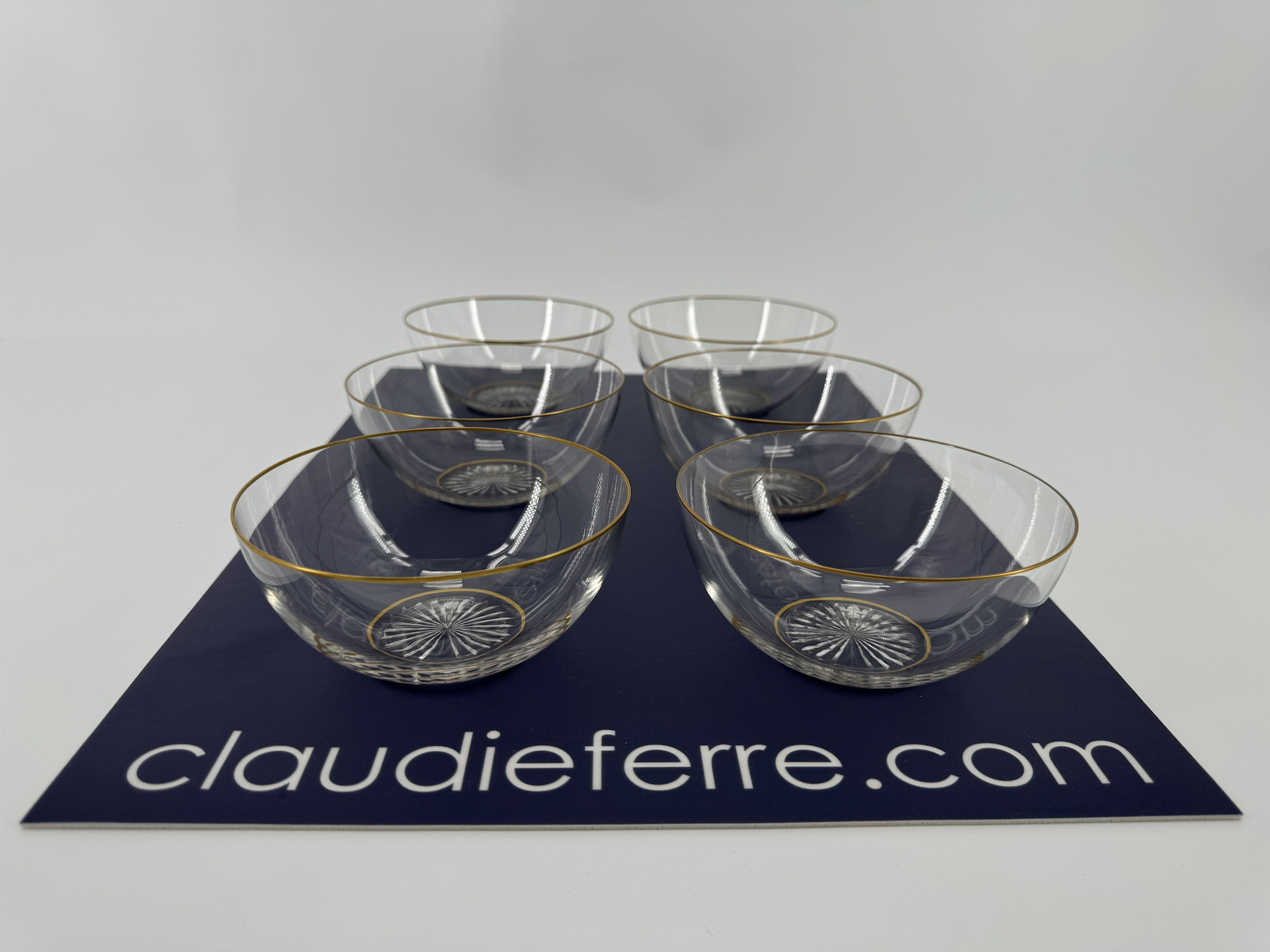 coupelle cristal 19ème filet doré baccarat saint louis