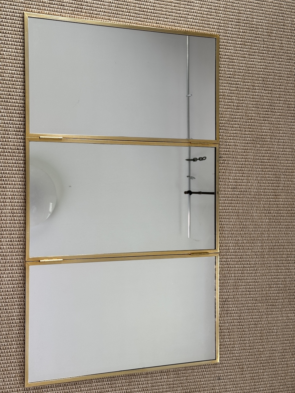 miroir triptyque doré