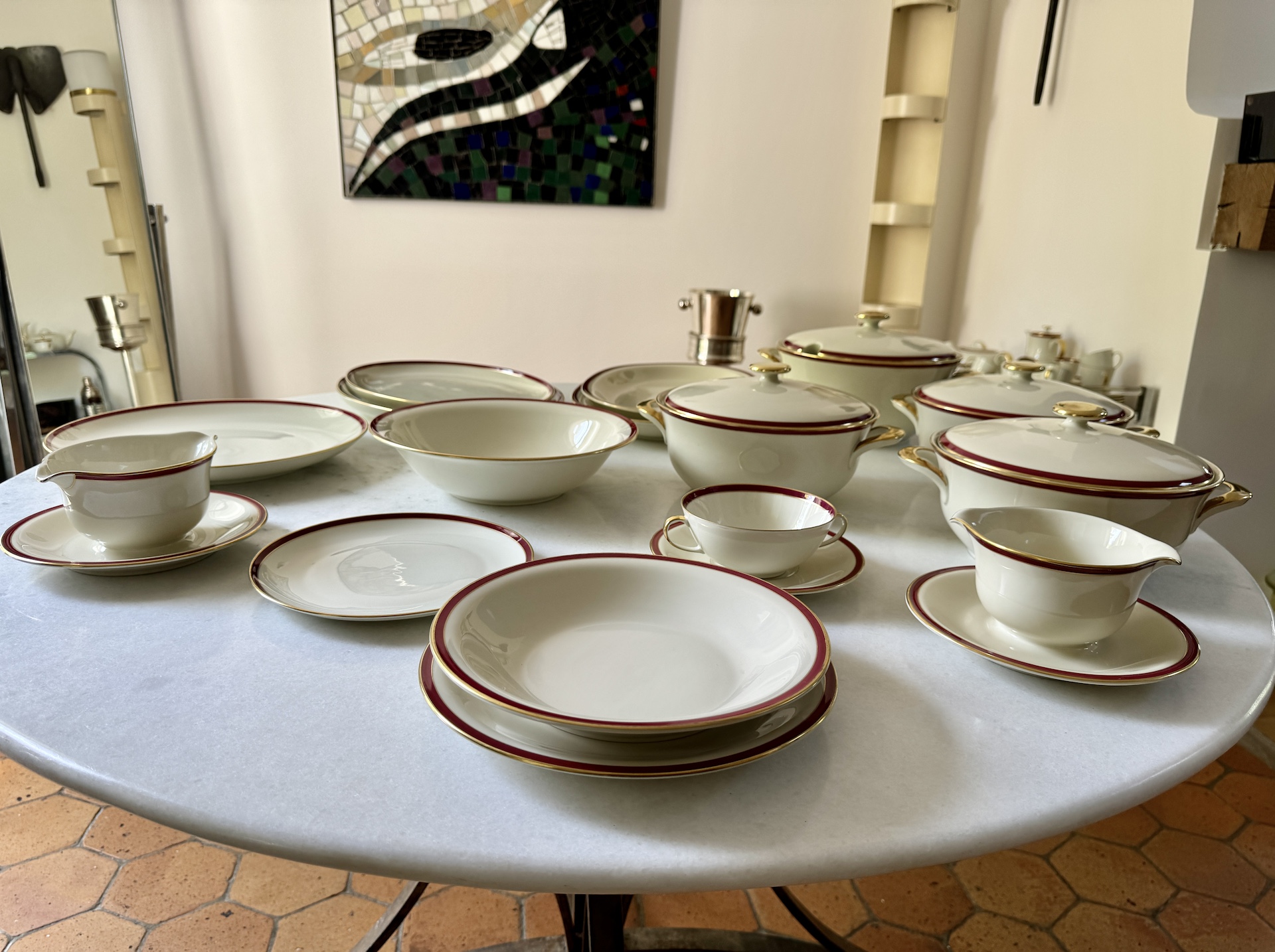 0 tableware furstenberg red gold