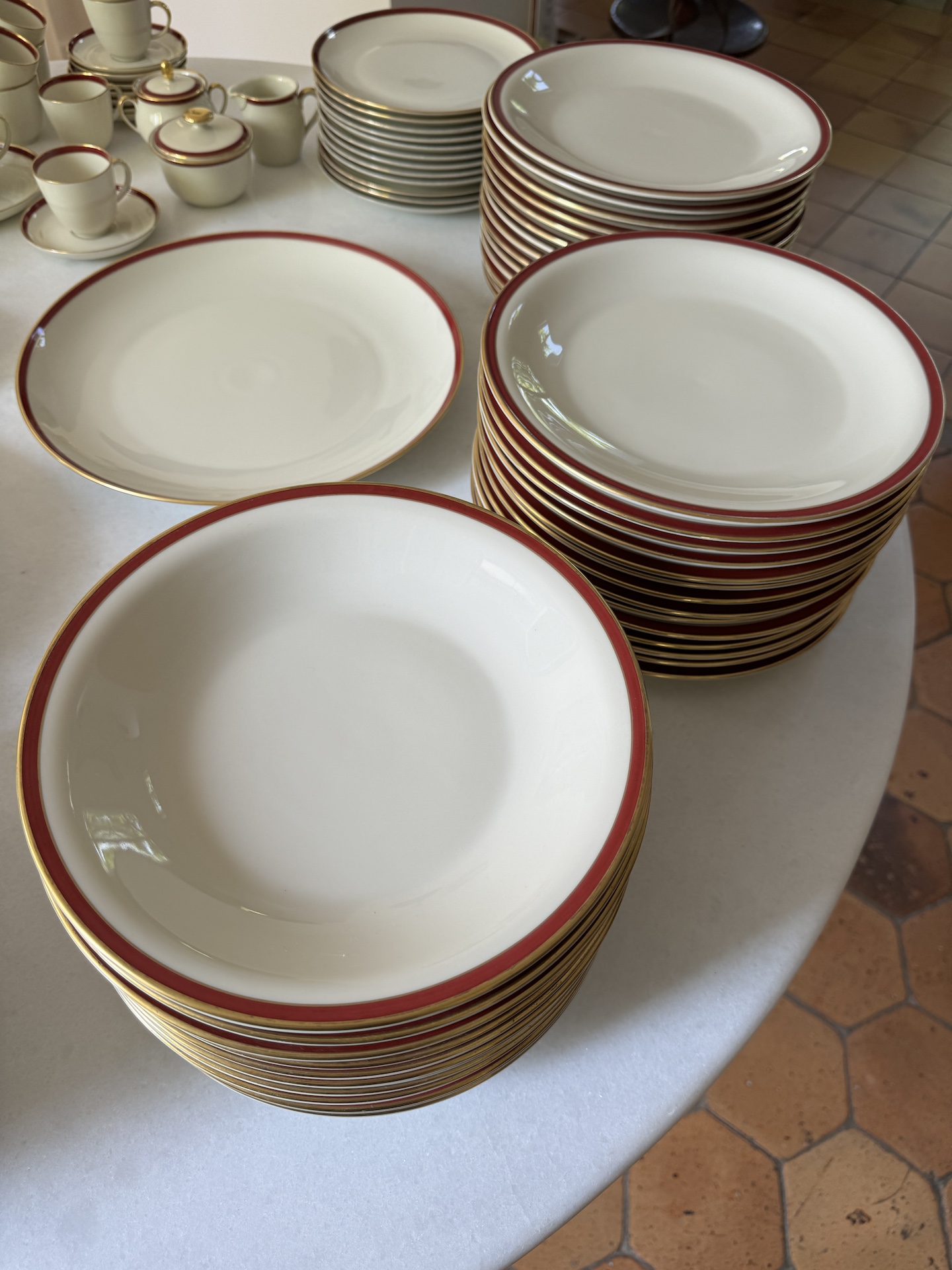 furstenberg red gold tableware plates