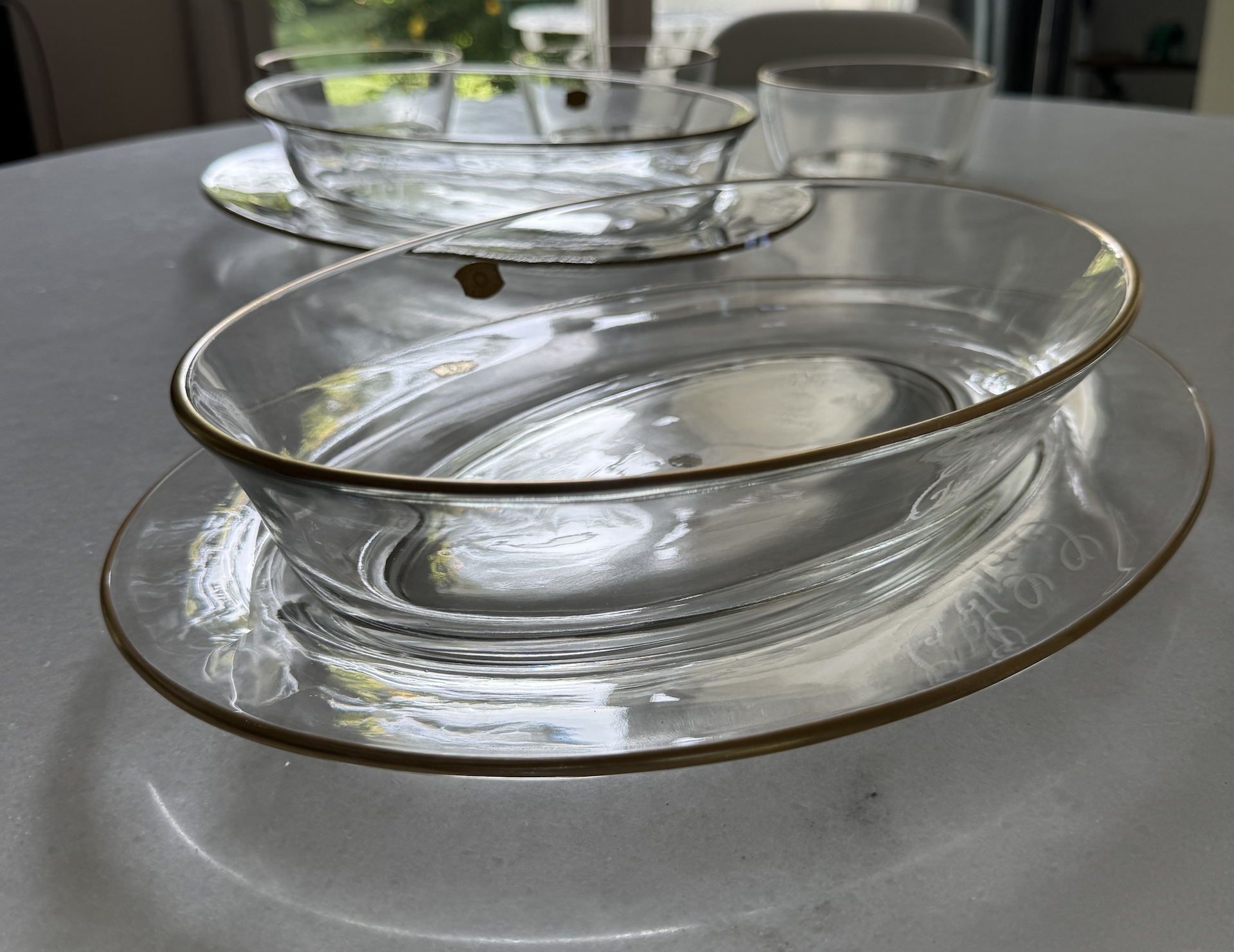 Val St Lambert cristal plat oval