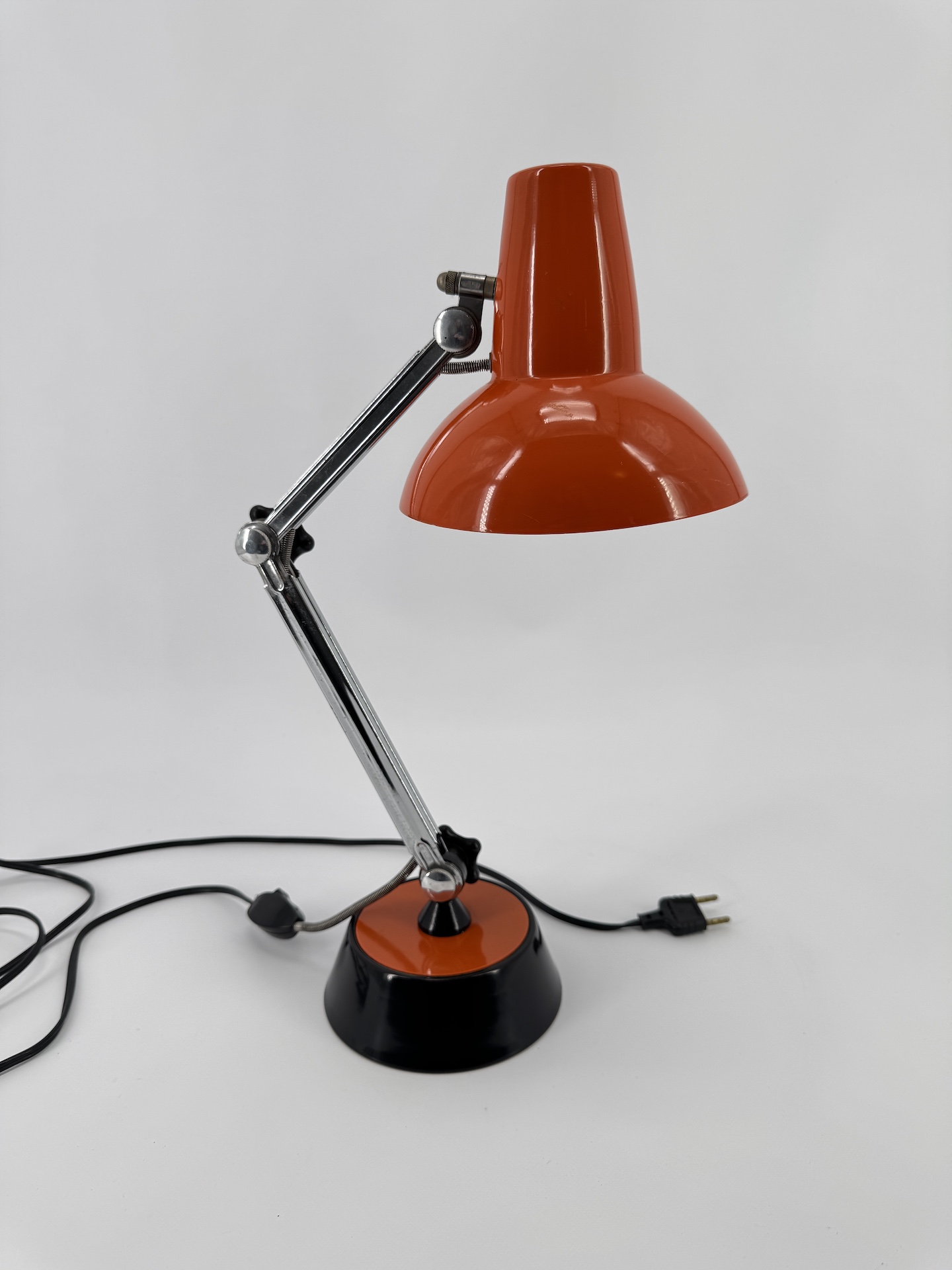 lampe bureau orange chrome