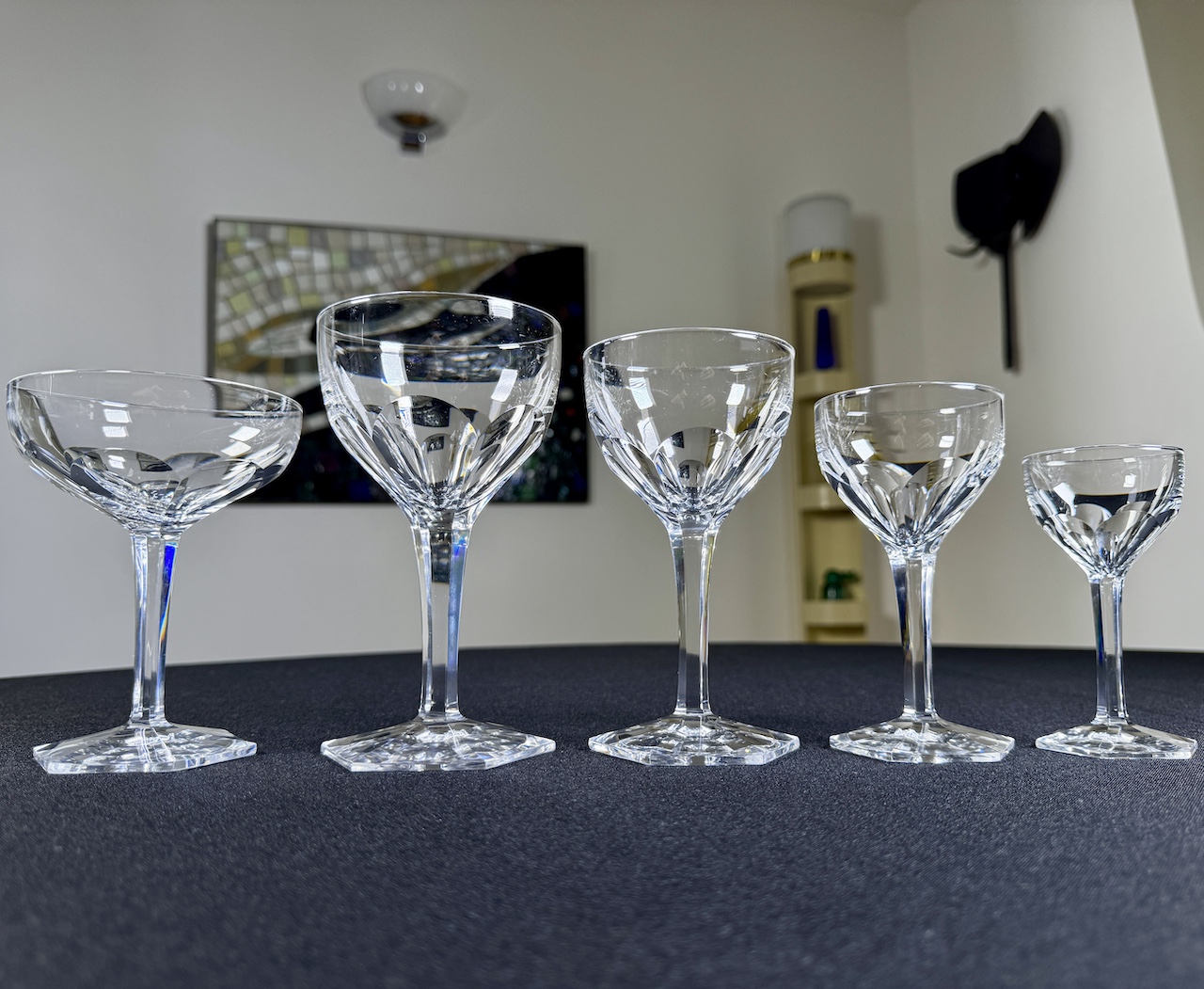 baccarat glasses 1920s for 10 people