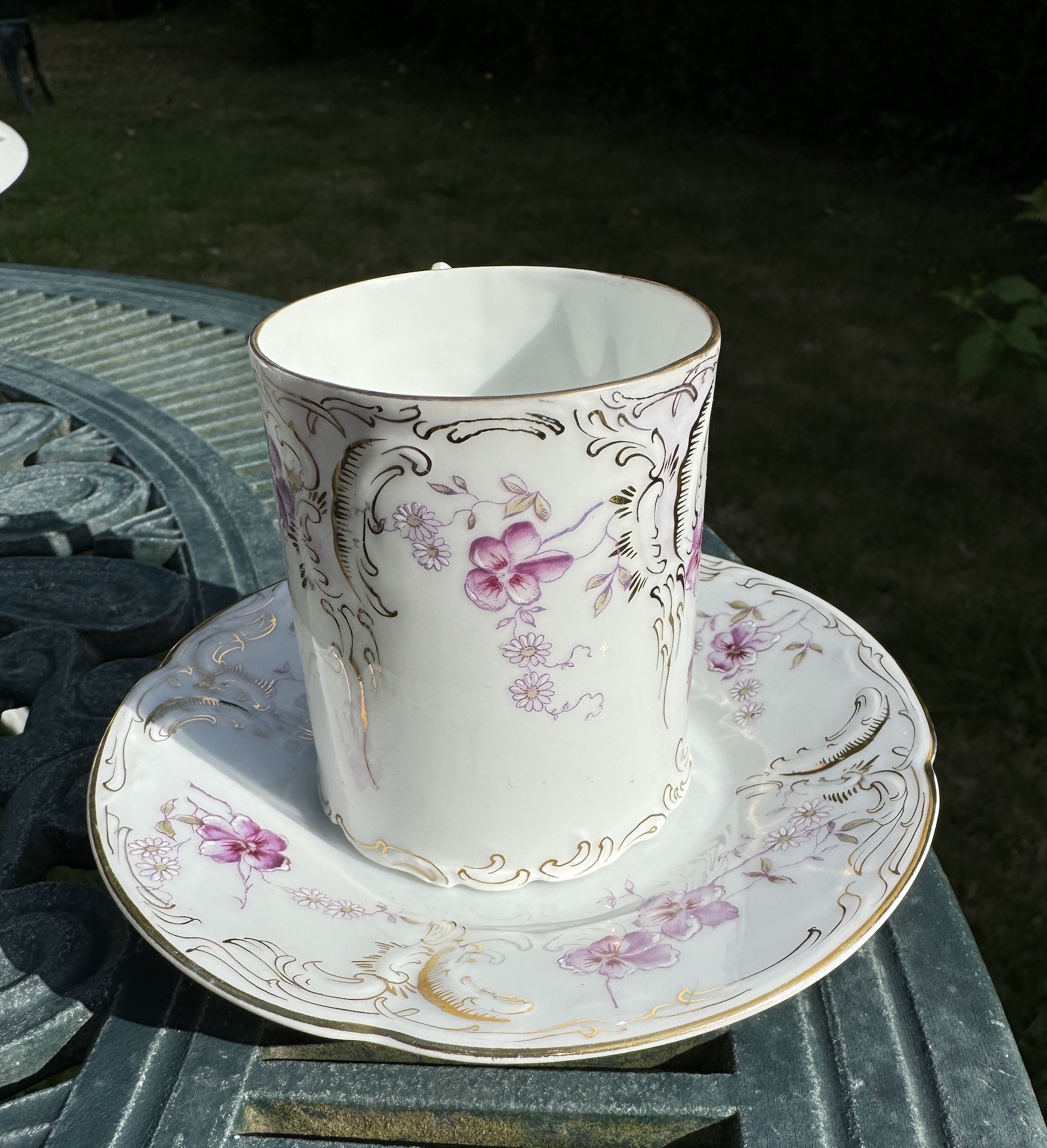 antique Rosenthal cups and saucers sanssouci 1891 1906 purple gold