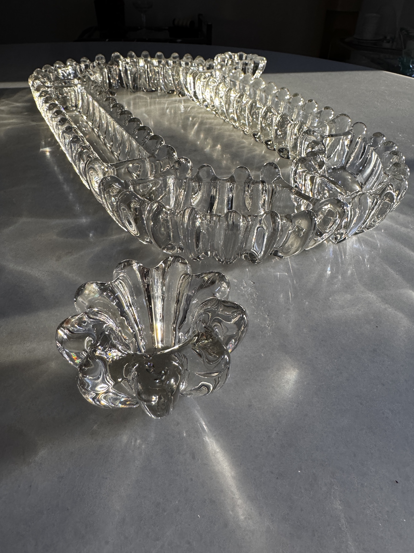 french crystal center piece